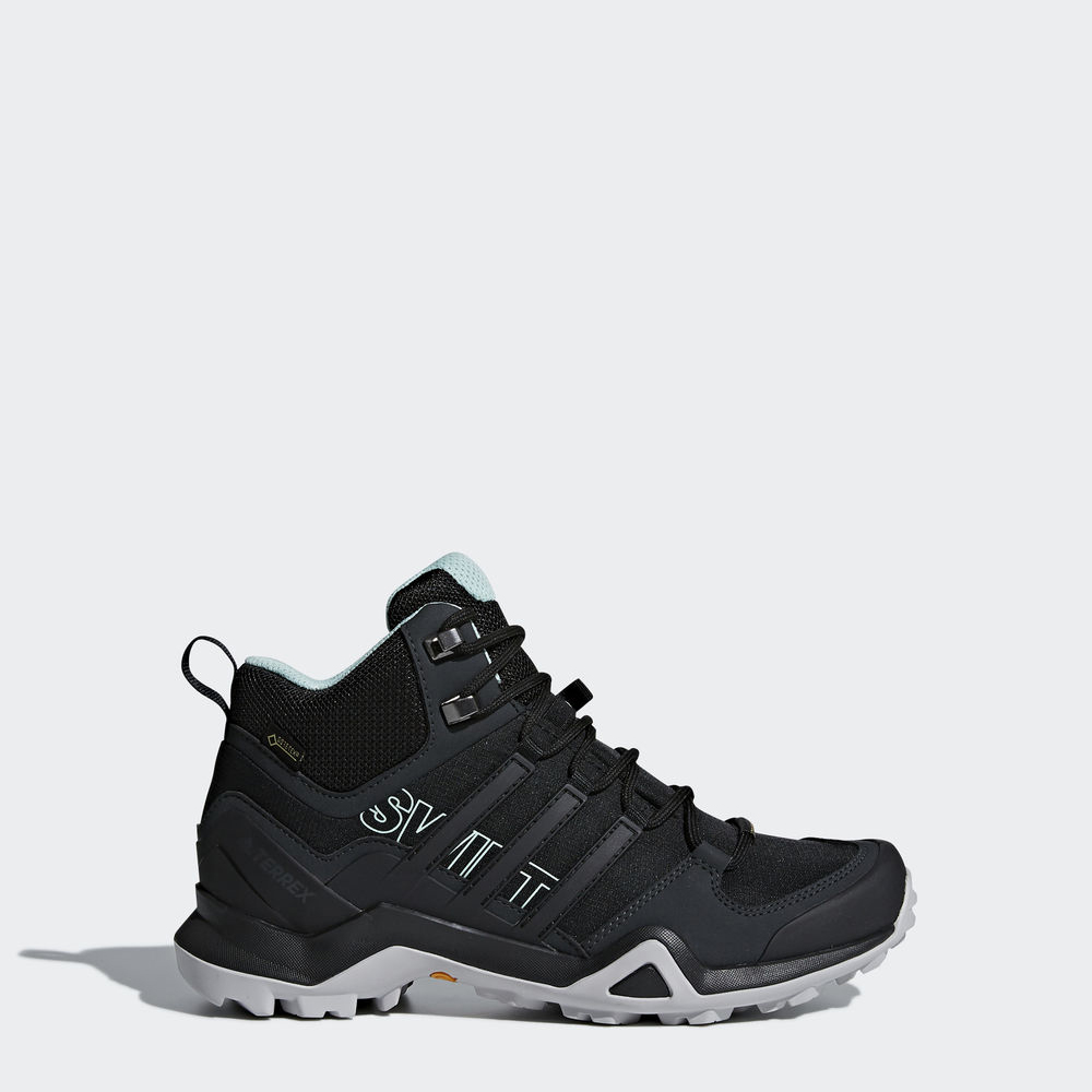 Adidas Terrex Swift R2 Mid Gtx - ορειβατικα παπουτσια γυναικεια - Μαυρα/Μαυρα/Γκρι Πρασινο,Μέγεθος: